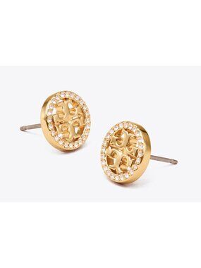 Tory Burch  Gold Miller Pave Logo Studs